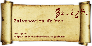 Zsivanovics Áron névjegykártya