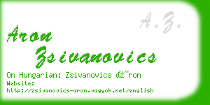 aron zsivanovics business card